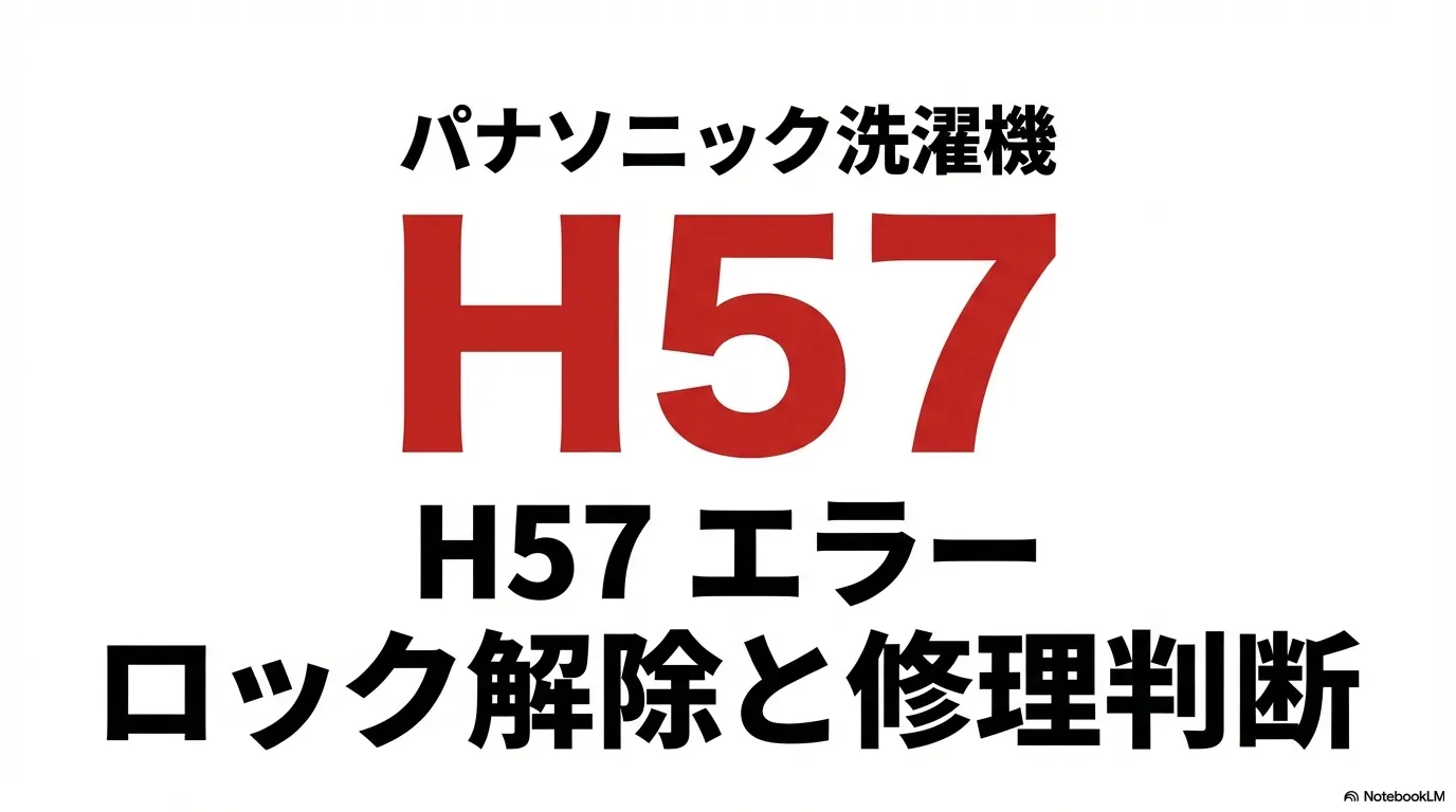 パナソニック洗濯機H57エラーのロック解除と修理判断についてのタイトルスライド