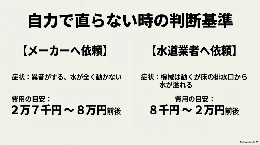 メーカー修理と水道業者の費用目安および症状別の依頼先ガイド