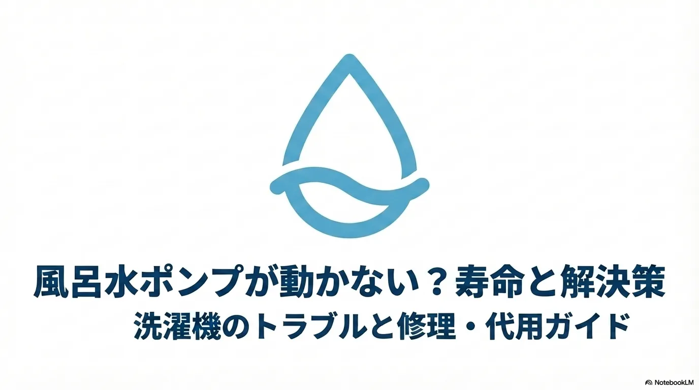 風呂水ポンプが動かない時の寿命と解決策をまとめたタイトルスライド