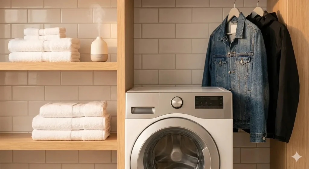 すべての洗濯が終わり、整頓された穏やかな空間