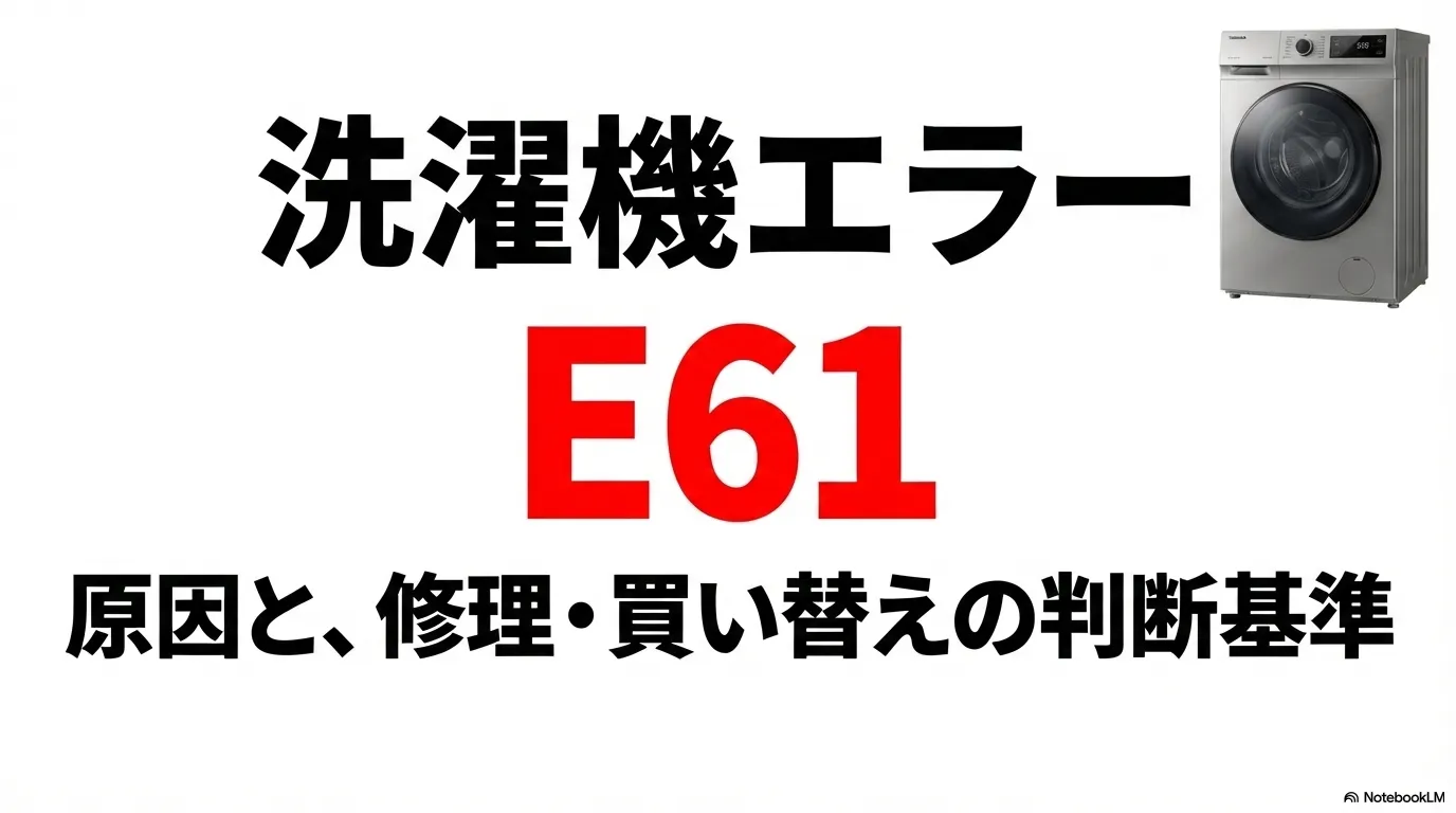 東芝の洗濯機エラーE61の修理代と原因・買い替え目安