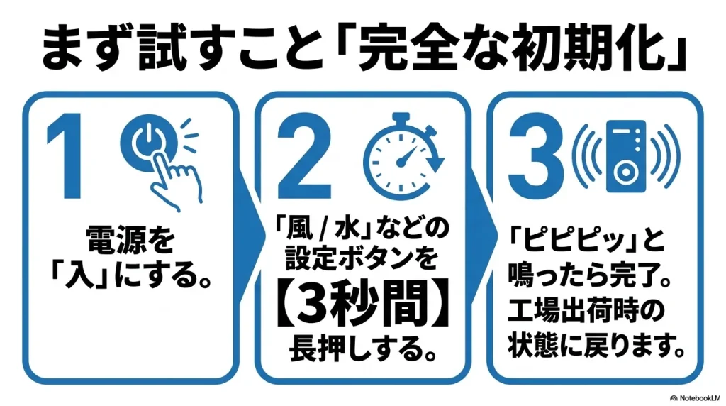 洗濯機の完全な初期化手順