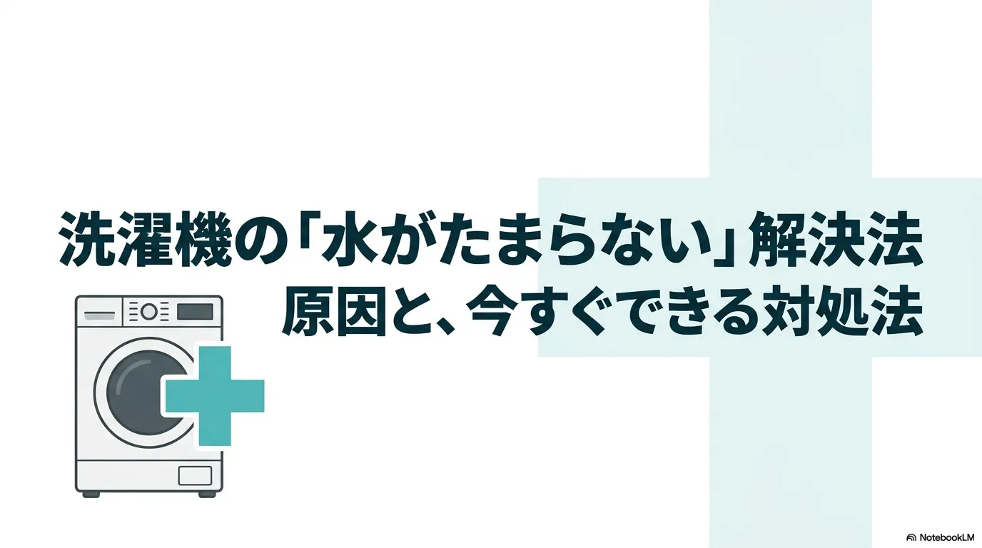 東芝製洗濯機の水がたまらないトラブルの原因と今すぐできる対処法をまとめた解説用アイキャッチ画像