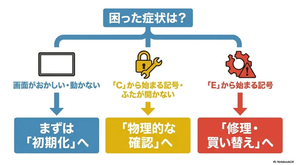 症状別エラー対処フローチャート